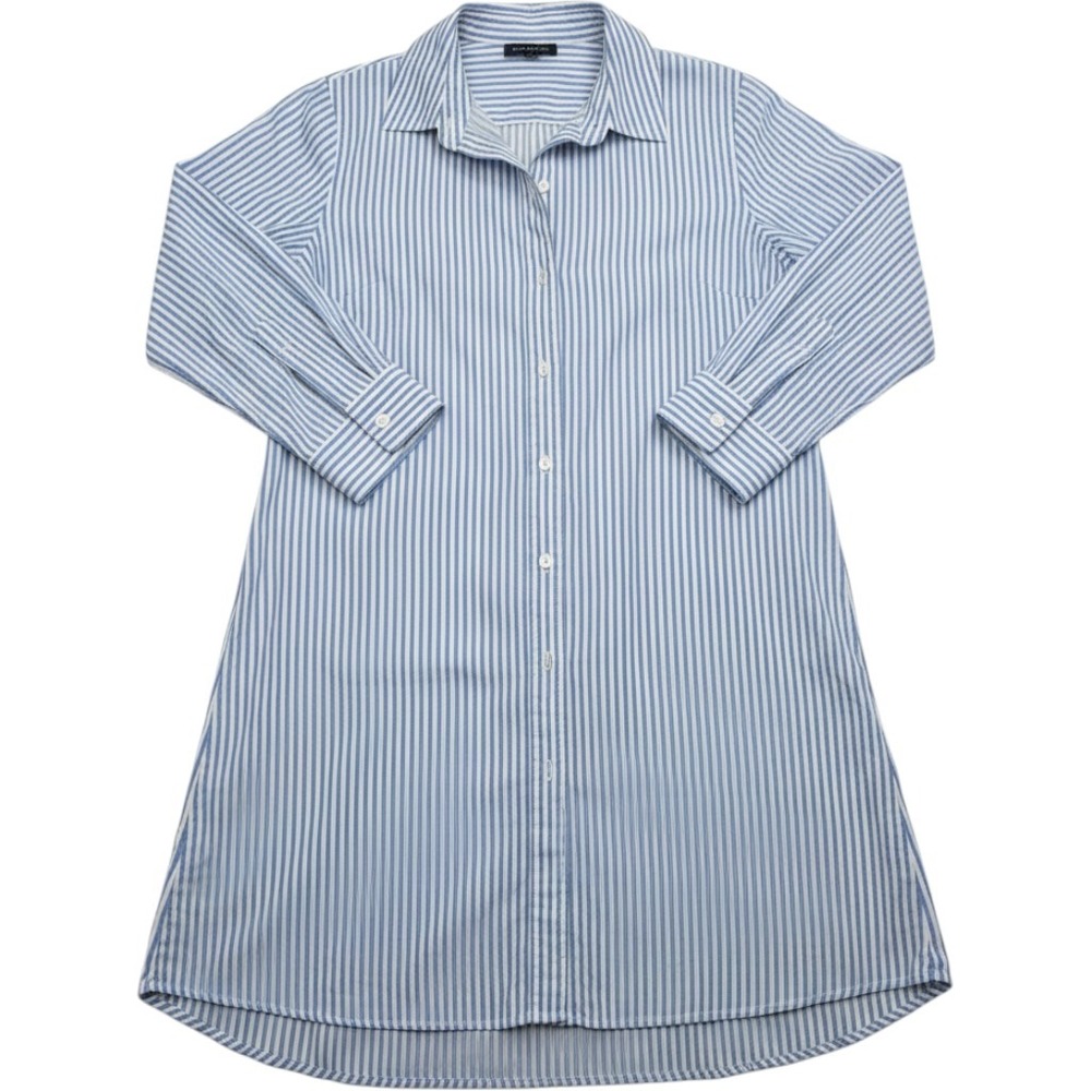 Universal Standard Blue White Striped Shirt Dress odeon poplin M 18-20 Cotton